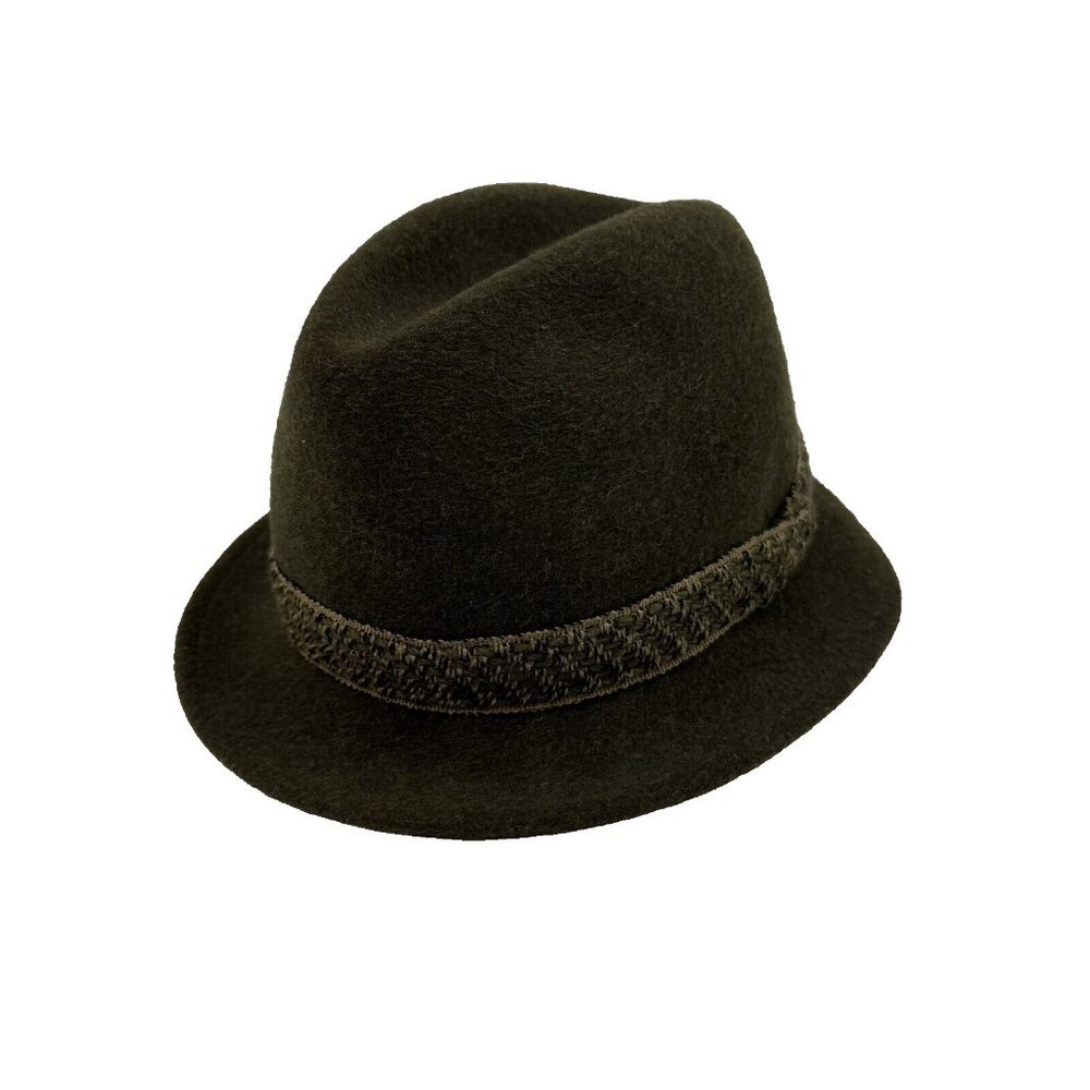 DUNN & Co Vintage Mens Olive Green Felt Trilby Fedora Hat 6 7/8 - 56